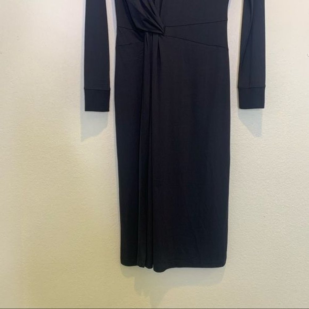 NWT rag & bone Black Draped Shaw Long Sleeve Turtleneck Midi Dress XS - Picture 5 of 11